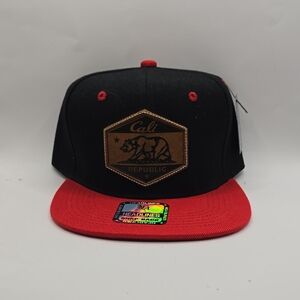 Black and Red Cali Republic Snapback Hat